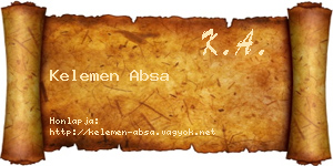 Kelemen Absa névjegykártya